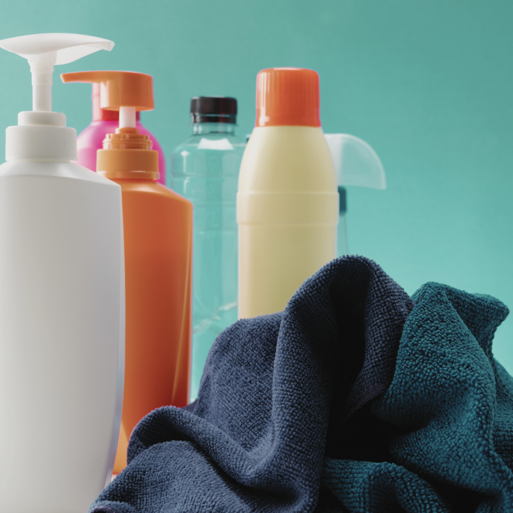 white and blue modern cleaning service instagram post